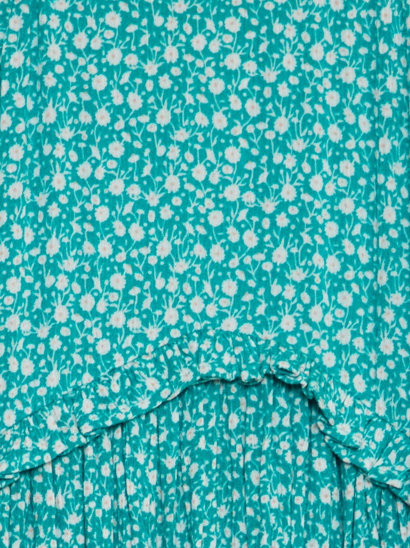 Robe imprimée à volant Vert - Kiabi