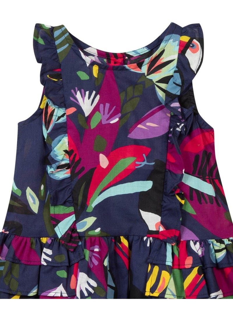 Robe Imprimée Florale Bleu Marine Coline - Taille XL Avec Poches - Manches Longues Et Col En V - Neuve Avec étiquettes