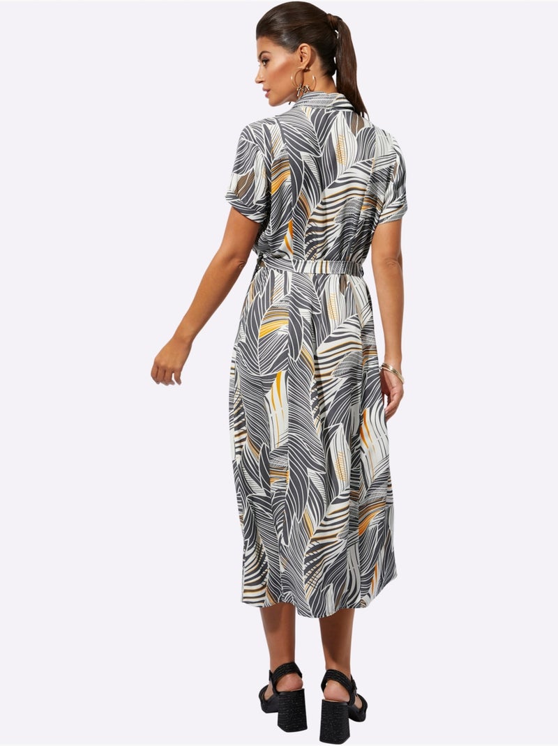 Robe Imprimée Avec Viscose (ecovero) - Taille Standard - Helline gris anthracite - Kiabi