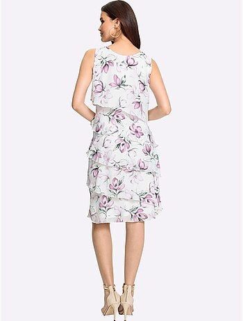 Robe imprimée avec volants en biais et pinces poitrines - Taille standard - Witt