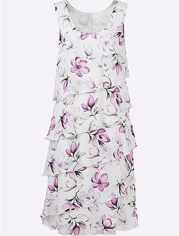 Robe imprimée avec volants en biais et pinces poitrines - Taille standard - Witt