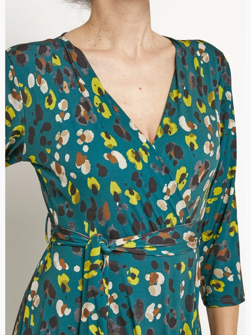 Robe imprimée cache-c¿ur taille ceinturée - Afibel - Kiabi