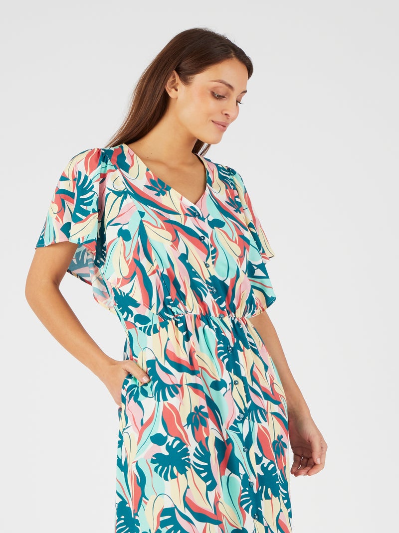 Robe imprimée Climatyl - Damart Vert - Kiabi