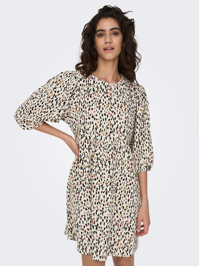 Robe imprimée courte 'JDY' Beige - Kiabi