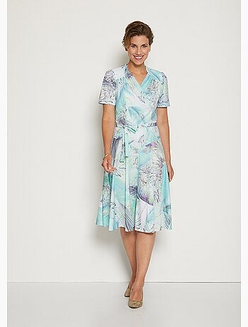 Robe imprimée décolleté cache-coeur - Afibel