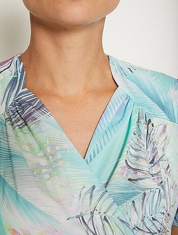 Robe imprimée décolleté cache-coeur