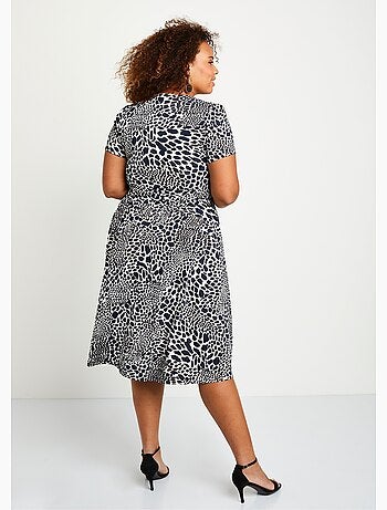 Robe imprimée drapée évasée courte