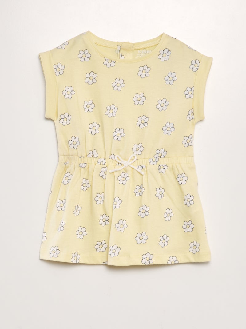 Robe imprimée en jersey Jaune - Kiabi