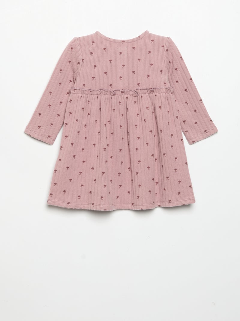 Robe imprimée en maille douce Rose - Kiabi
