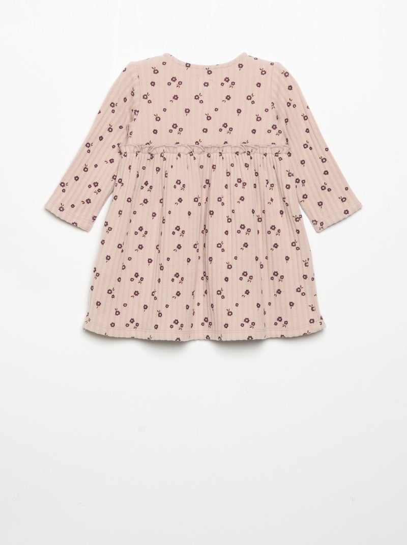 Robe imprimée en maille douce Rose - Kiabi
