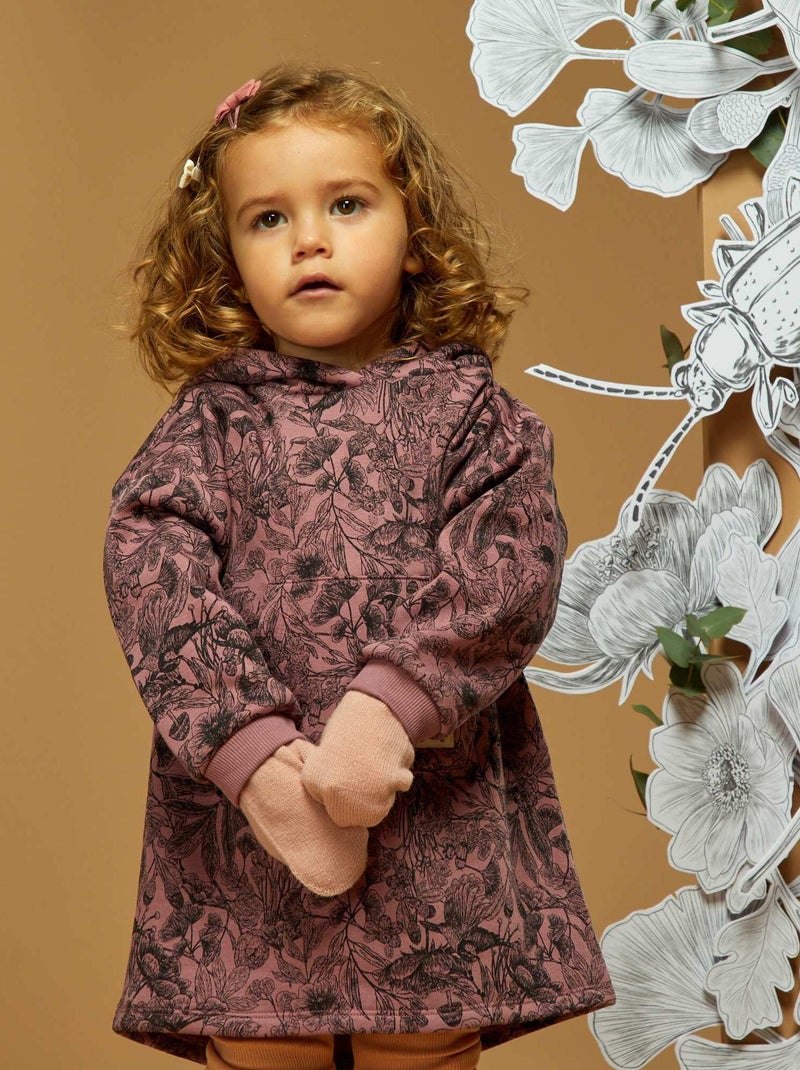 Robe imprimée en molleton X Faunesque Vieux rose - Kiabi