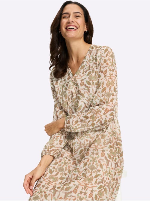 Robe Imprimée En Polyester Recyclé - Taille Courte - Witt - Kiabi