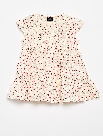 Robe imprimée en tissu plumetis