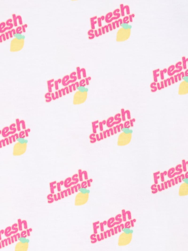 Robe imprimée fantaisie Blanc/rose - Kiabi