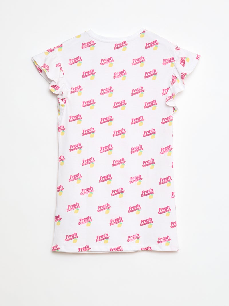 Robe imprimée fantaisie Blanc/rose - Kiabi