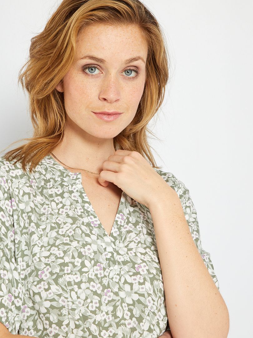 Robe Femme Verte à Imprimé Fleurs - Taille S - Style Mini - Occasion Très Bon État - Marque Pop
