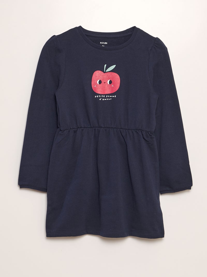 Robe imprimée french terry Bleu marine - Kiabi