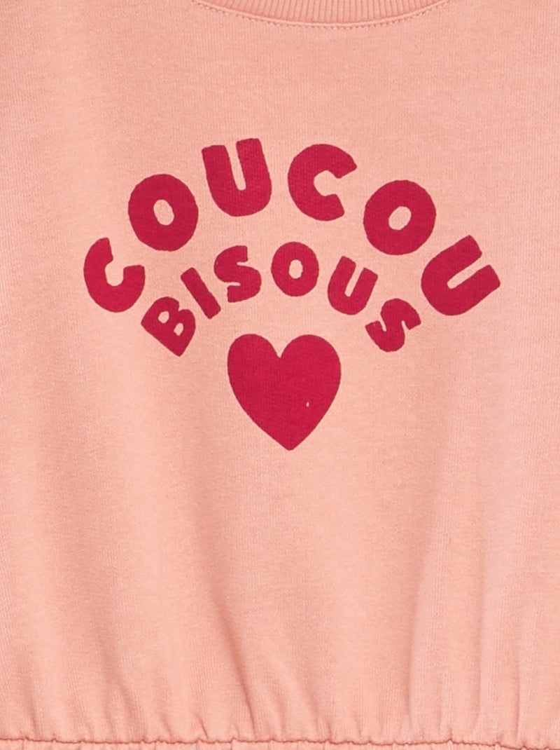 Robe imprimée french terry Rose clair - Kiabi