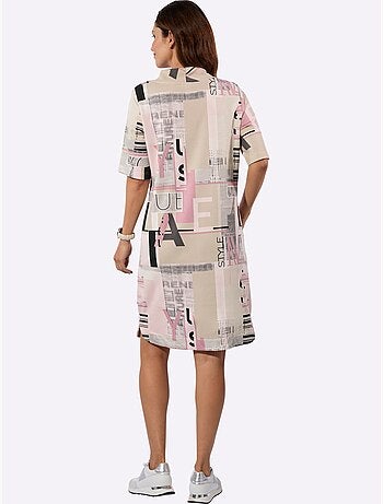 Robe imprimée géométrique à manches courtes et coupe fluide - taille standard - witt