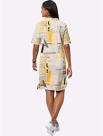 Robe imprimée géométrique à manches courtes et coupe fluide - taille standard - witt