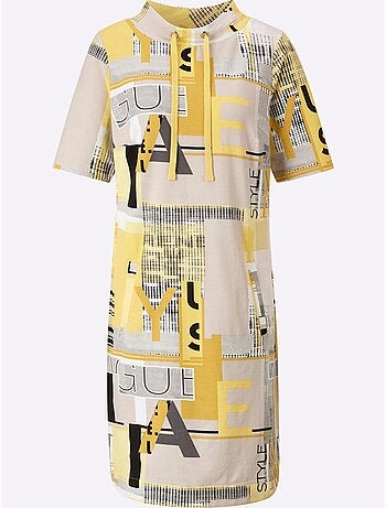 Robe imprimée géométrique à manches courtes et coupe fluide - taille standard - witt