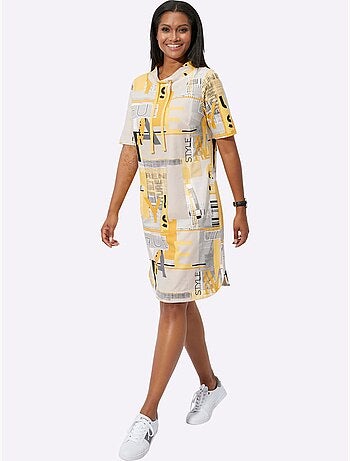 Robe imprimée géométrique à manches courtes et coupe fluide - taille standard - witt