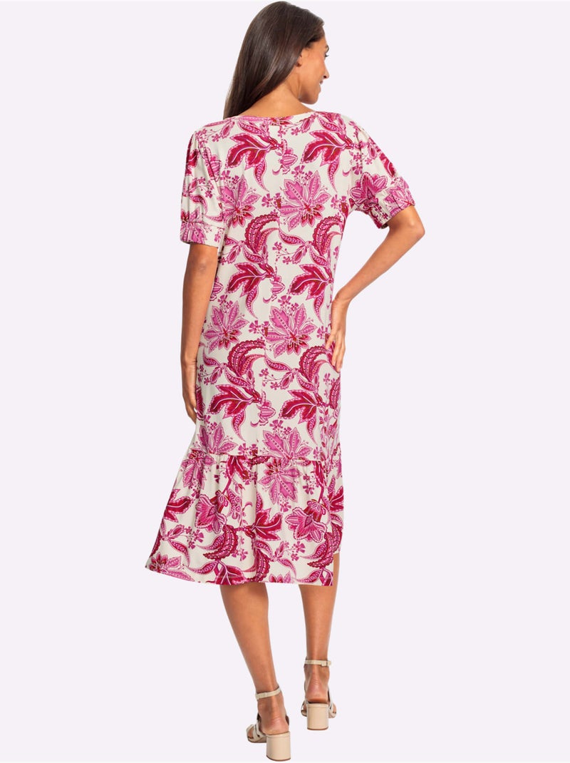 Robe Imprimée Imprimé Floral - Taille Standard - Helline Blanc Rose - Kiabi