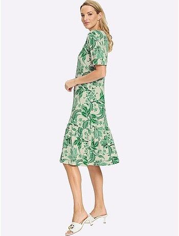 Robe Imprimée Imprimé Floral - Taille Standard - Helline