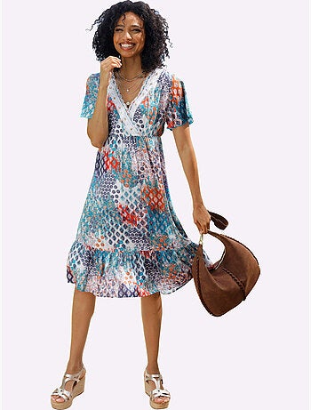 Robe imprimée imprimé mode - taille standard - helline