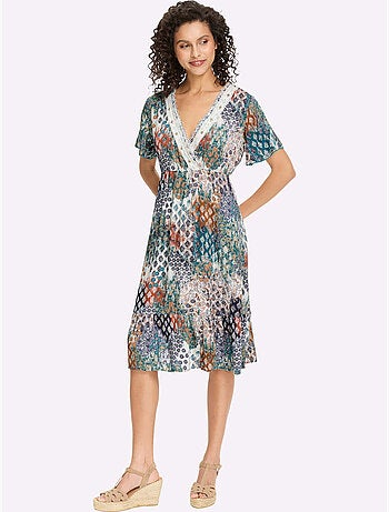 Robe imprimée imprimé mode - taille standard - helline