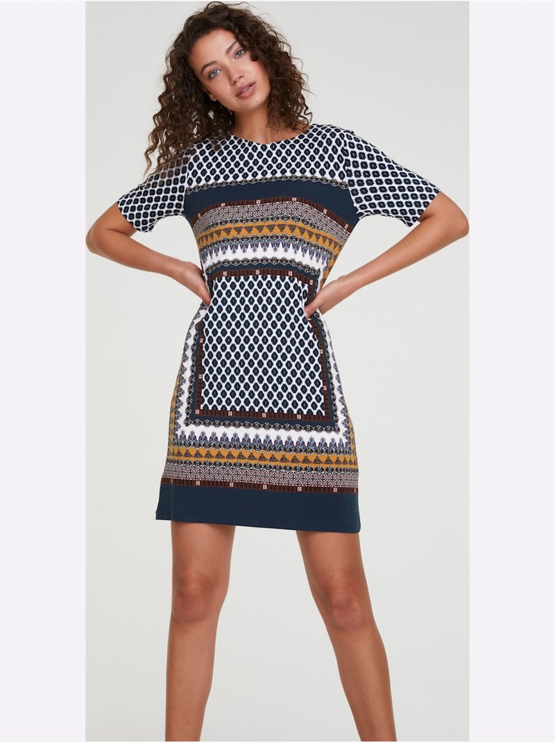 Robe Imprimée Imprimé Tendance - Taille Standard - Helline Multicolore - Kiabi