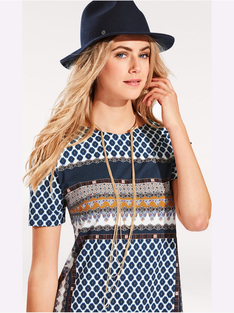 Robe Imprimée Imprimé Tendance - Taille Standard - Helline Multicolore - Kiabi