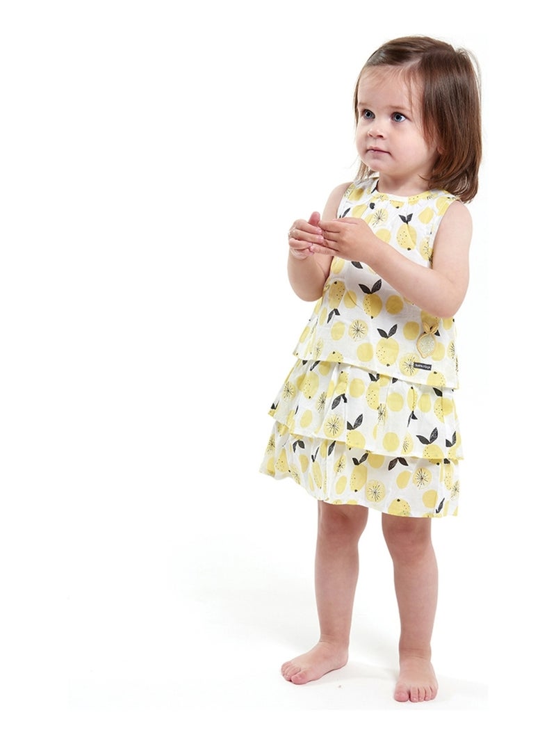 ROBE IMPRIMEE JAUNE SANS MANCHES Jaune - Kiabi