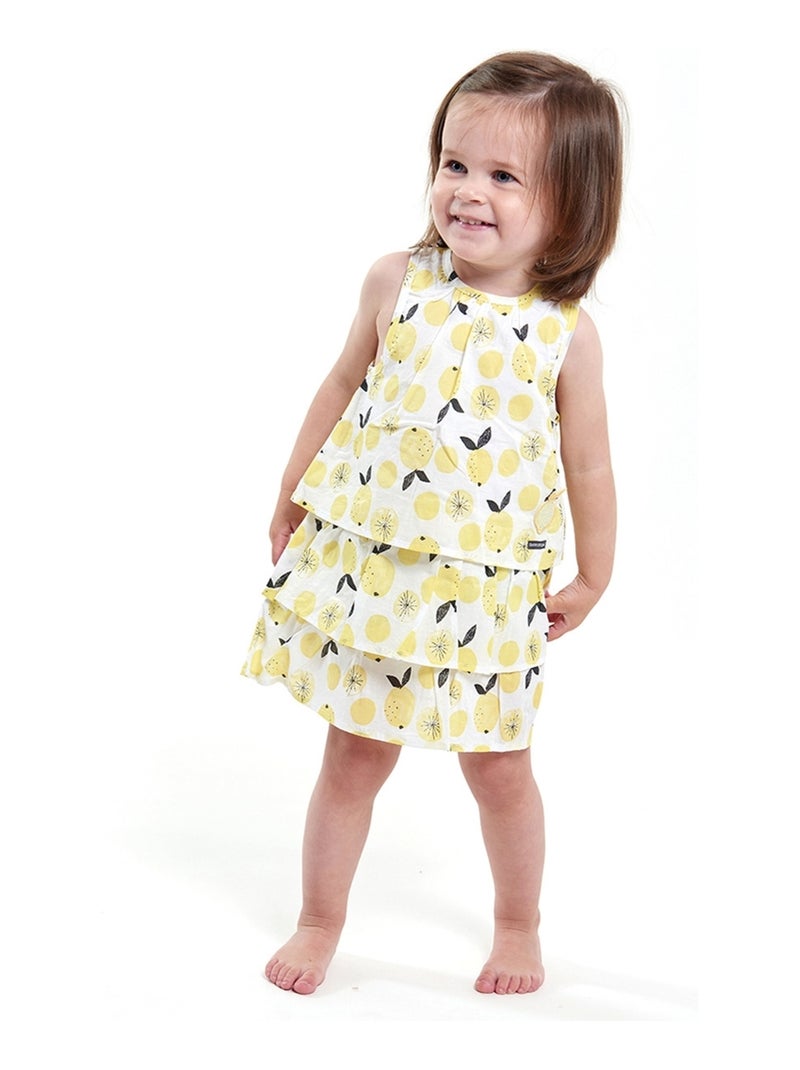 ROBE IMPRIMEE JAUNE SANS MANCHES Jaune - Kiabi