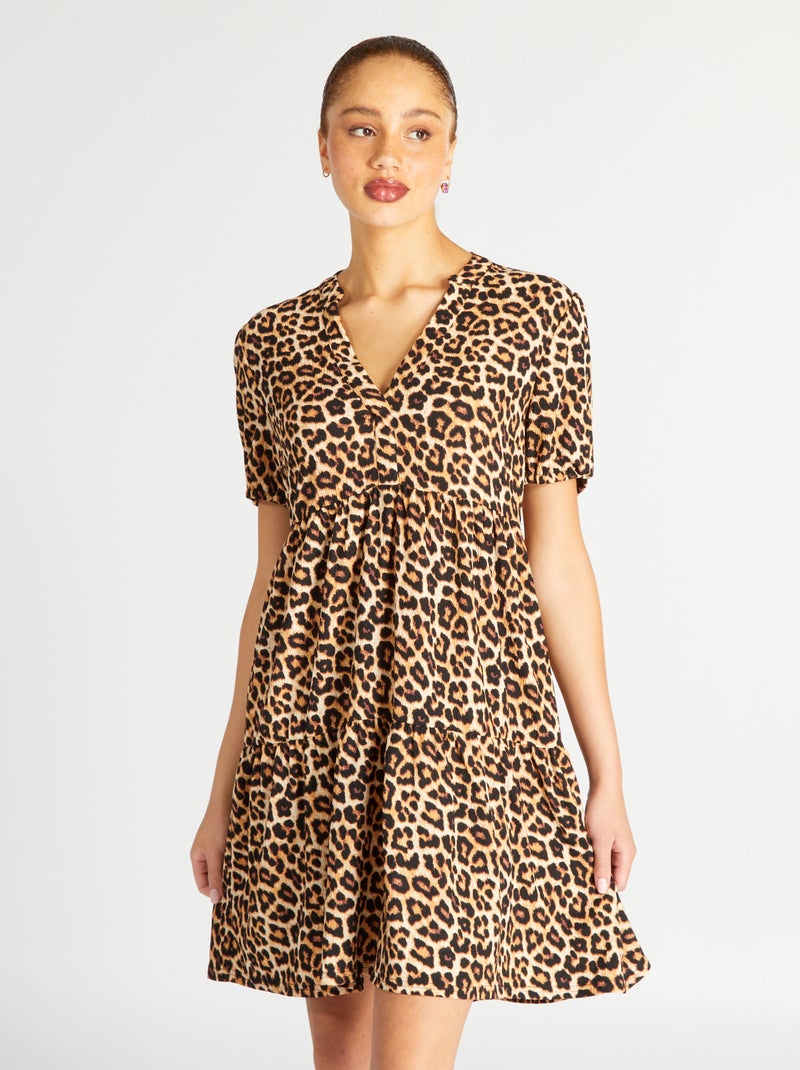 Robe imprimée 'JDY' Imprimé léopard - Kiabi
