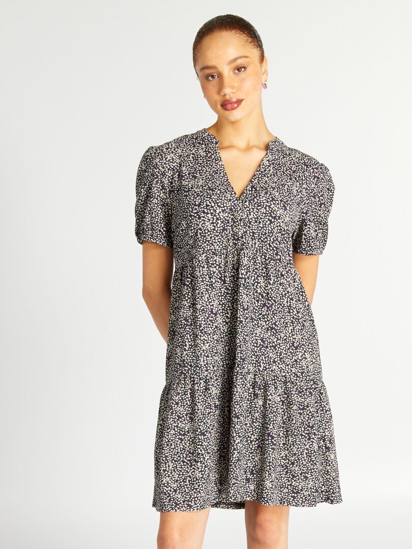 Robe imprimée 'JDY' Marine à fleurs - Kiabi