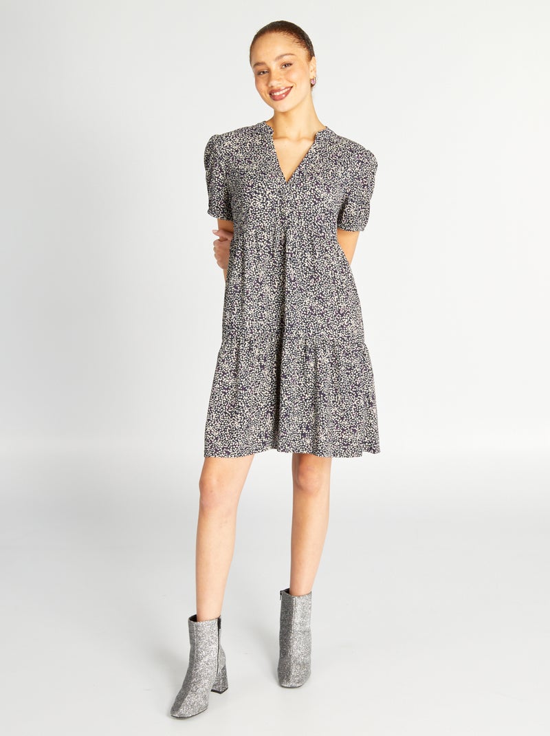 Robe imprimée 'JDY' Marine à fleurs - Kiabi
