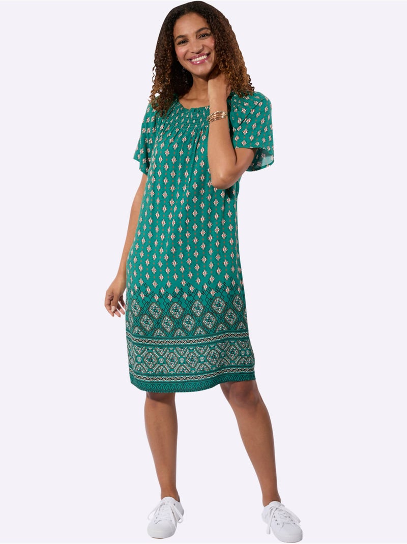 Robe imprimée léger et aérien - taille standard - witt Vert - Kiabi