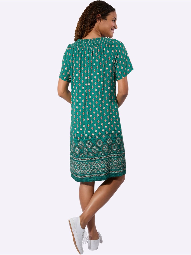 Robe imprimée léger et aérien - taille standard - witt Vert - Kiabi