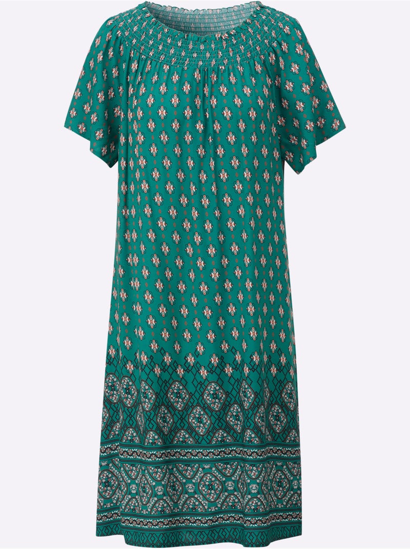 Robe imprimée léger et aérien - taille standard - witt Vert - Kiabi