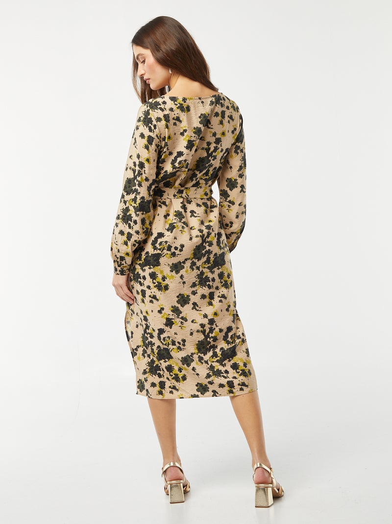 Robe imprimée longue 'JDY' Beige/vert - Kiabi