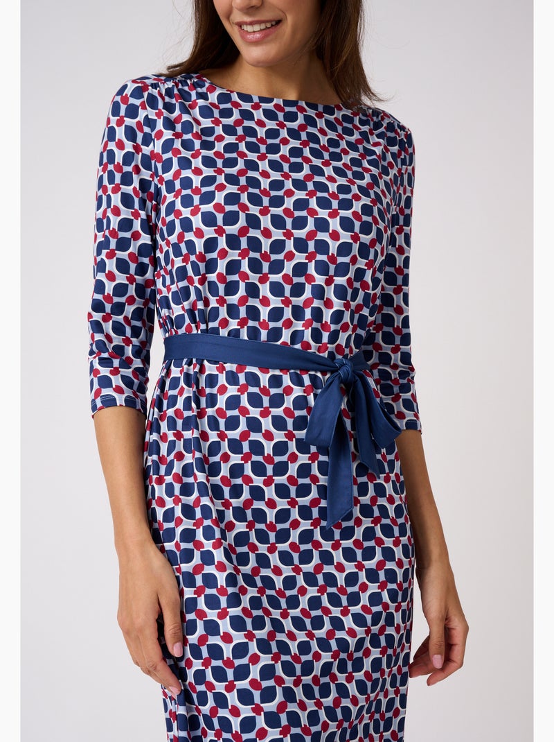 Robe imprimée maille chaude - Damart Bleu - Kiabi