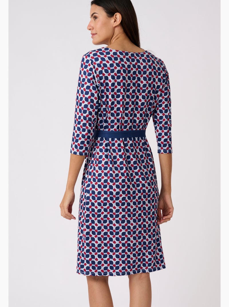 Robe imprimée maille chaude - Damart Bleu - Kiabi