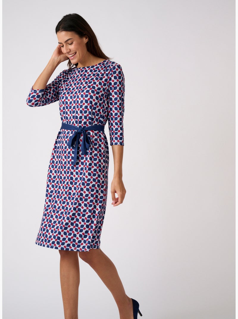 Robe imprimée maille chaude - Damart Bleu - Kiabi