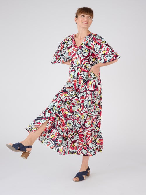 Robe imprimée manches bouffantes Climatyl - Damart - Kiabi