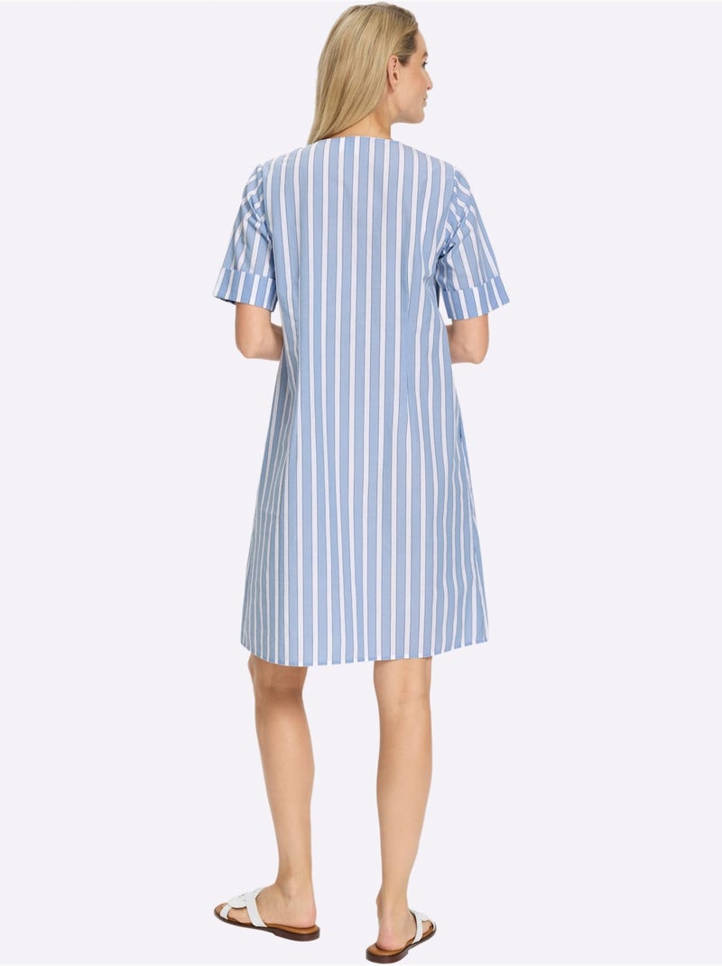 Robe imprimée motif à rayures mode - taille standard - helline Bleu Bleu - Kiabi