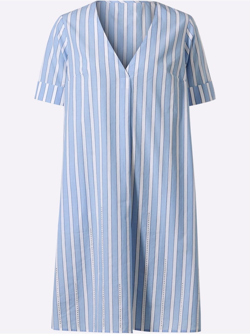 Robe imprimée motif à rayures mode - taille standard - helline Bleu Bleu - Kiabi
