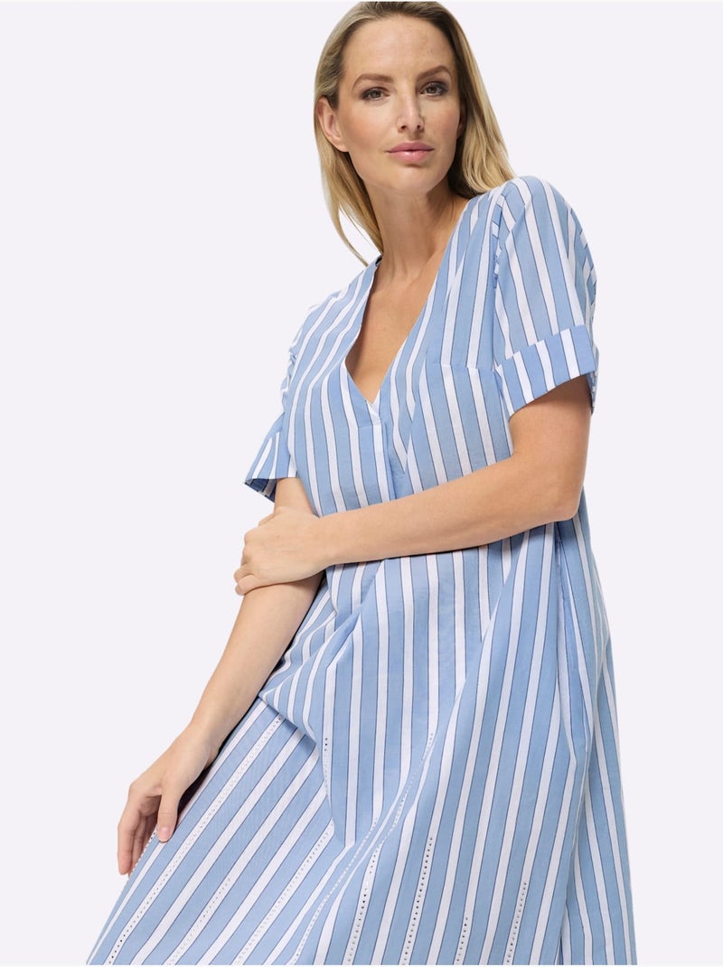 Robe imprimée motif à rayures mode - taille standard - helline Bleu Bleu - Kiabi