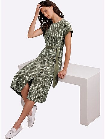 Robe Imprimée Pur Lin - Taille Standard - Helline
