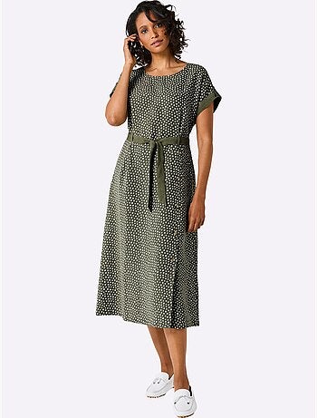 Robe Imprimée Pur Lin - Taille Standard - Helline